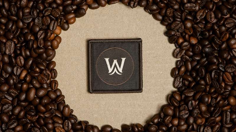 Woven with embroidered border, velcro backing